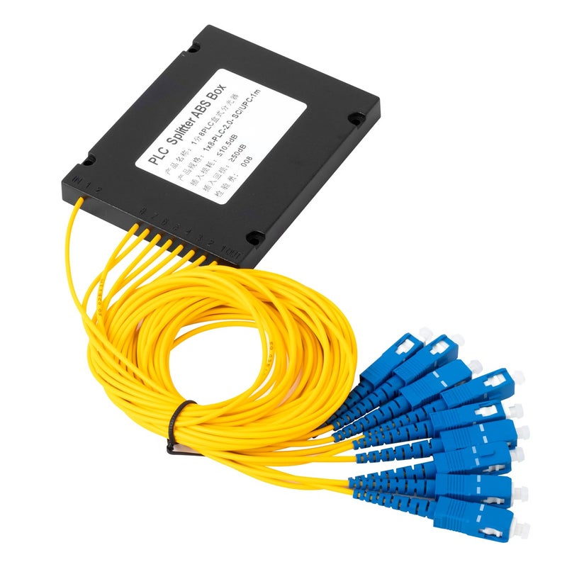 Duogalia موزع الألياف الضوئية SC/UPC PLC 1x8، موزع الألياف الضوئية لتوصيلات المنزل، الشبكة المحلية، غرف الشبكات، صندوق توزيع الألياف - Image 1